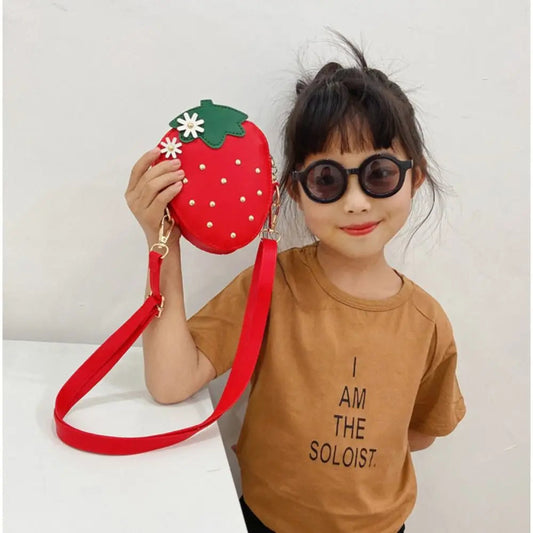 Mini Purse Cute Strawberry Purse Toddler Kids Wallet Shoulder Bag Crossbody Bags for Little Girls Good Vibrations