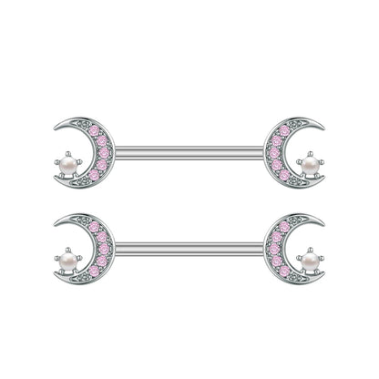 A Pair Cute Heart Dangled Nipple Piercings Barbell for Women Pink Color Moon Butterfly Shaped Sexy Nipple Rings Shield Bar Sets Good Vibrations Adult Super Store
