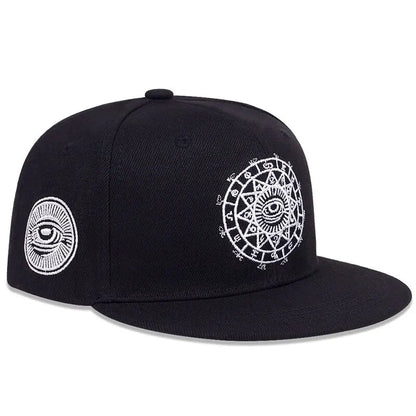 Unisex Eyes Letter Embroidery Hip-hop Hats Spring and Autumn Outdoor Adjustable Casual Baseball Caps Sunscreen Hat Good Vibrations