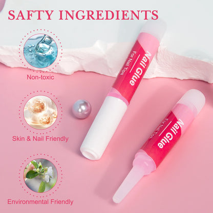 14PCS Nail Glue for Press on Nails for Nail Tips Acrylic Nail Glue Long Lasting Super Strong Nail Glue for Nails Salon Good Vibrations