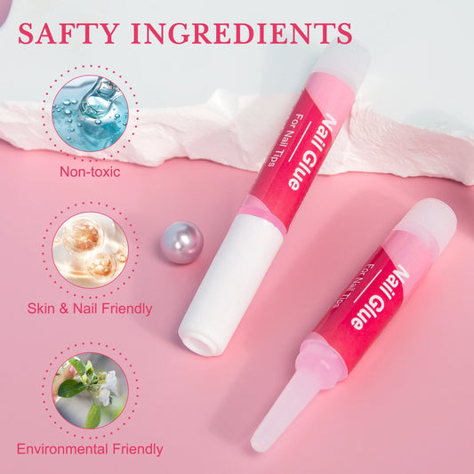 14PCS Nail Glue for Press on Nails for Nail Tips Acrylic Nail Glue Long Lasting Super Strong Nail Glue for Nails Salon Good Vibrations