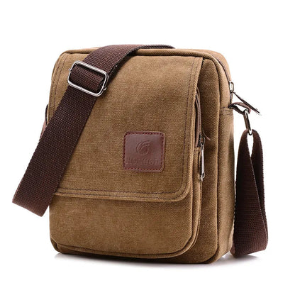 Casual Crossbody Bag, Men's Retro Canvas Crossbody Bag, Suitable for Going Out and Daily Commuting, Shoulder Bag Good Vibrations