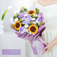 Teachers' Day Gift Bouquet Cross-border Finished Product Hand-knitted Wool Large Opening Tulip Simulation Flower Wholesale Good Vibrations