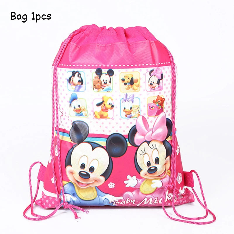 Disney Pink Minnie Mouse One Year Old Birthday Party Supplies Cup Plate Kids Girl Birthday Party Decor Disposable Tableware Set Good Vibrations