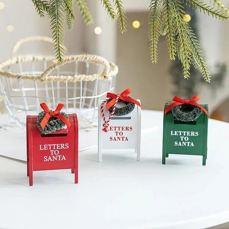 Christmas Iron Mail Box Pendant Christmas Tree Decoration Desktop Landscape Festival Atmosphere Decoration Good Vibrations