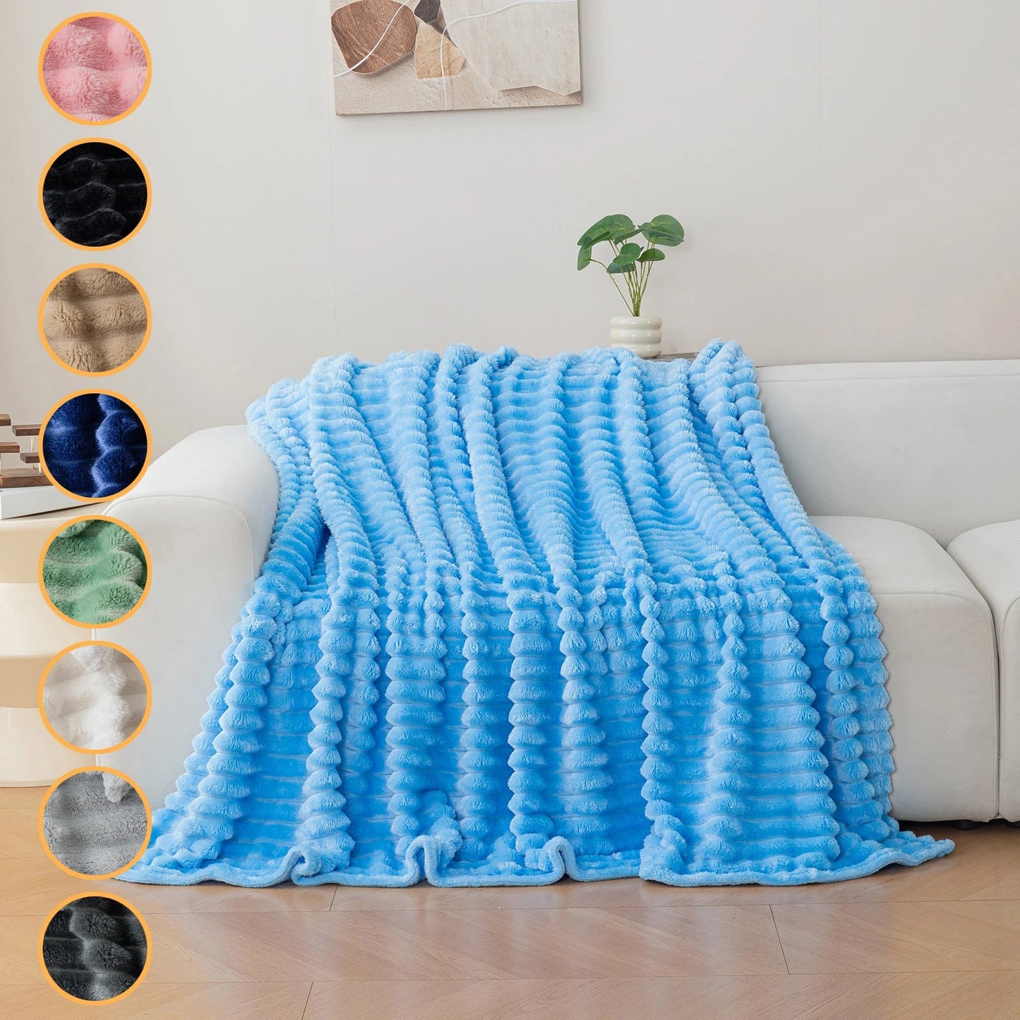 1pc flannel blanket - soft, comfortable, warm nap blanket, Christmas exquisite gift blanket, available in multiple colors Good Vibrations