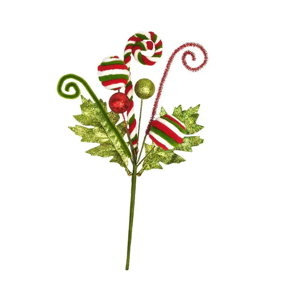 Christmas Tree Decoration Ornament with Gold Scallion Sparkling Pink Green Candy Twirling Christmas Decorations Good Vibrations