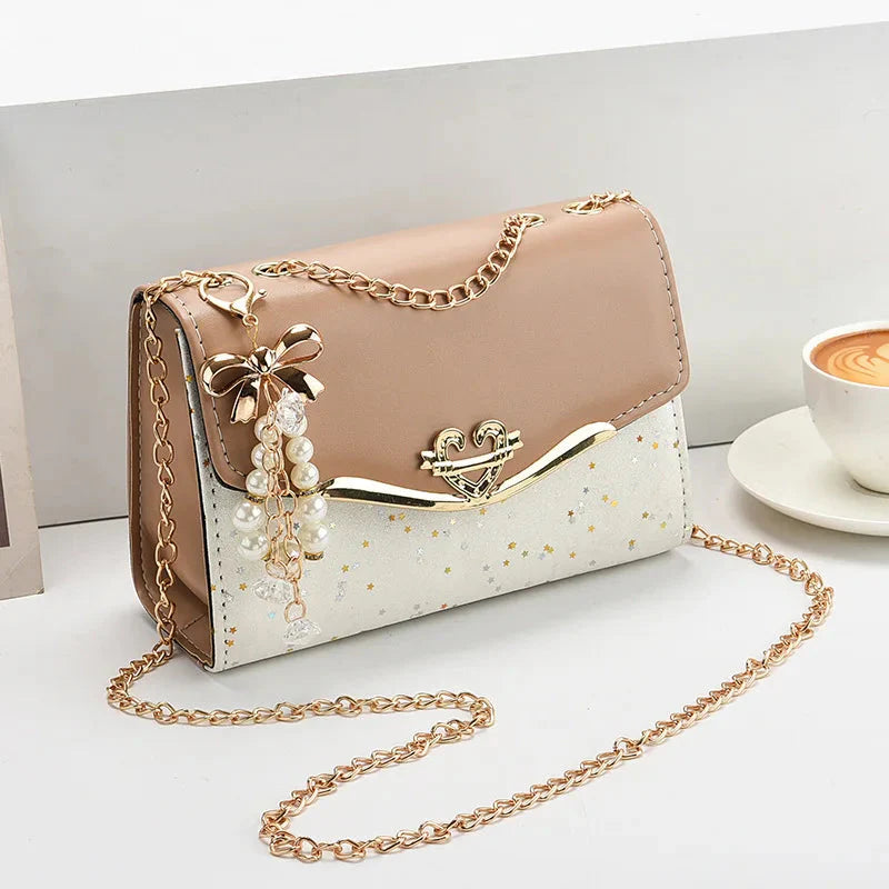 Crossbody women's bag with pendant chain Korean version ins fashion and versatile premium shoulder bag Good Vibrations