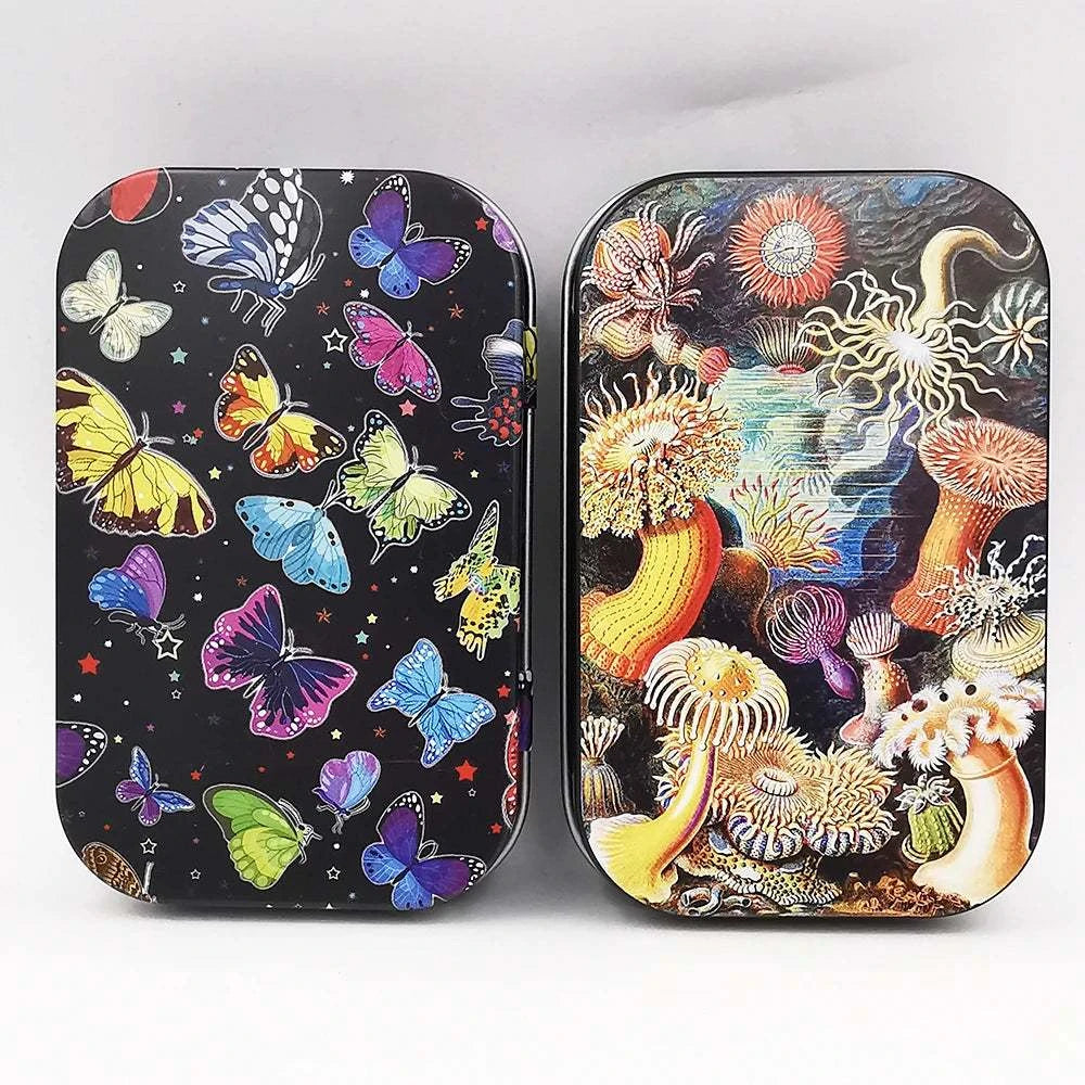 Tinplate Cigarette Case Tobacco Storage Box Flip Cap Humidor Rolling Paper Box Jewelry Candy Coin Key Fishing Organizer Sealed Good Vibrations Adult Super Store