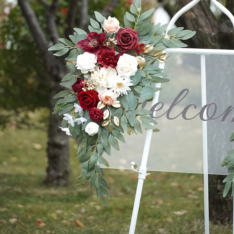 Corner Flowers Artificial Wedding Arch Flowers Kit Wedding Aisle Decoration Wedding Arch Flowers Wedding Welcome Sign Decor Good Vibrations