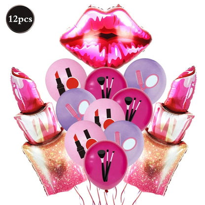 Spa Makeup Party Decorations Happy Birthday Banner Balloons Cake Topper for Girls Women Makeup Birthday Spa Party Decor Supplies Good Vibrations