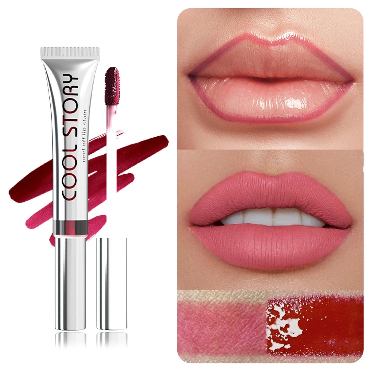 coolstory9 color tearing lip glaze matte long lasting color retention peelable lip liner lipstick non-stick cup lip color Good Vibrations