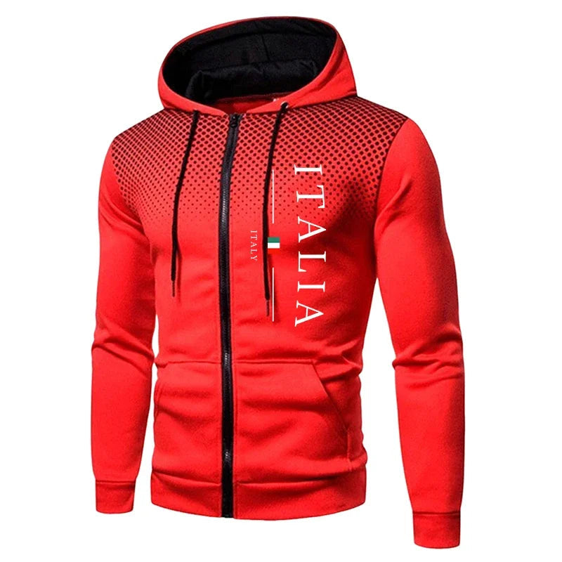 Autumn Winter Popular Men's Tracksuit Zipper Hoodie and Sweatpants Urban Casual Sporty Jogging Suit Male Daily Training Outfits Good Vibrations