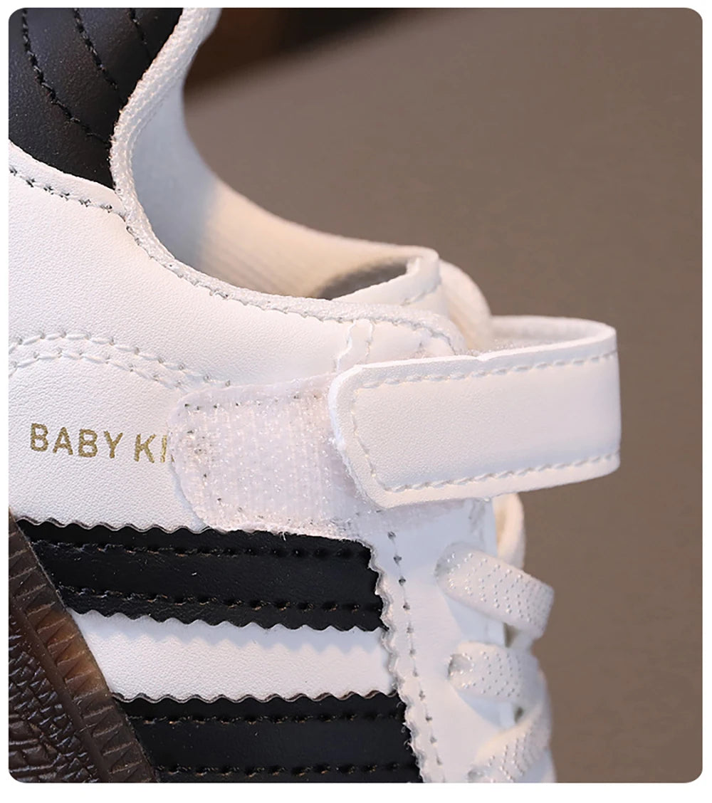 Fashion Sport Shoes For Children PU Leather Ergonomics Kids Sneakers Soft-soled Children's Sneakers Boy's Girl's Tennis Shoes Good Vibrations