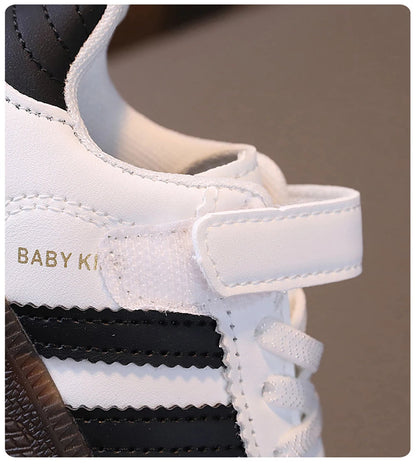 Fashion Sport Shoes For Children PU Leather Ergonomics Kids Sneakers Soft-soled Children's Sneakers Boy's Girl's Tennis Shoes Good Vibrations