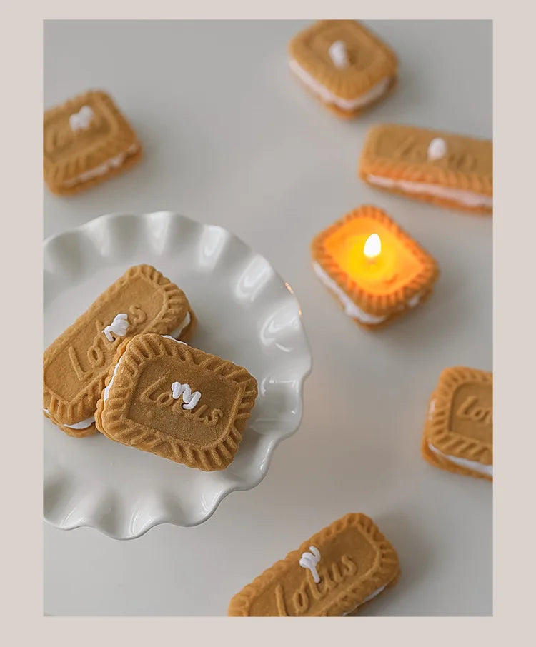 Cute Handmade Biscuit Candle Scented Candle Aromatherapy Soy Wax Candle Wedding Birthday Candles Party Home Decoration Good Vibrations