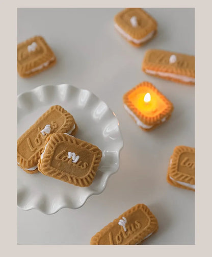 Cute Handmade Biscuit Candle Scented Candle Aromatherapy Soy Wax Candle Wedding Birthday Candles Party Home Decoration Good Vibrations
