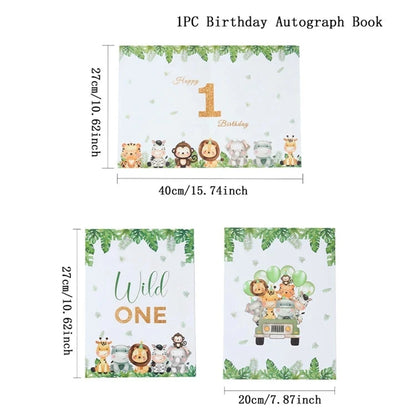 Jungle Safari Birthday Decoration Jungle Animals 1st Birthday Gifts Decoration Wild One Birthday Tableware Baby Shower Decor Good Vibrations