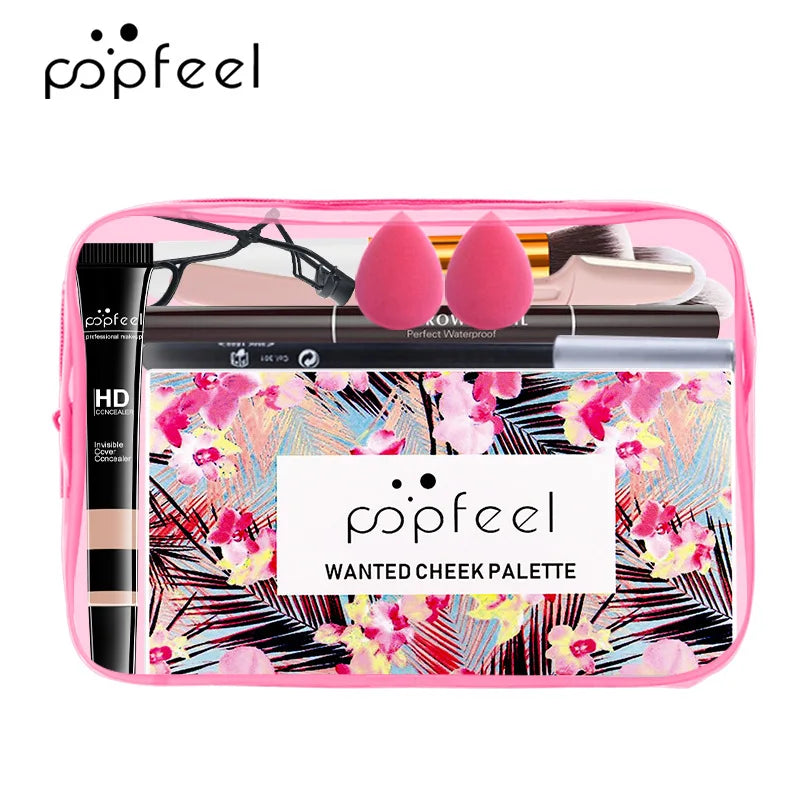 POPFEEL All-in-One Makeup Kit Gift Set with Eyeshadow Palette Foundation Lip Gloss Blush Brushes Eyeliner and More Beauty Gifts Good Vibrations