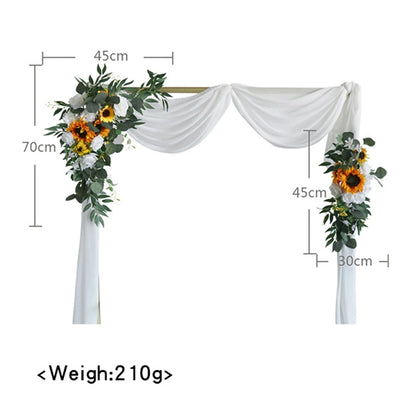 Large 2Pcs Artificial Flower Swag Floral Swag Garland Wedding Arch Flowers Kit for Sign Rustic Artificial Floral Swag Arch Decor Good Vibrations