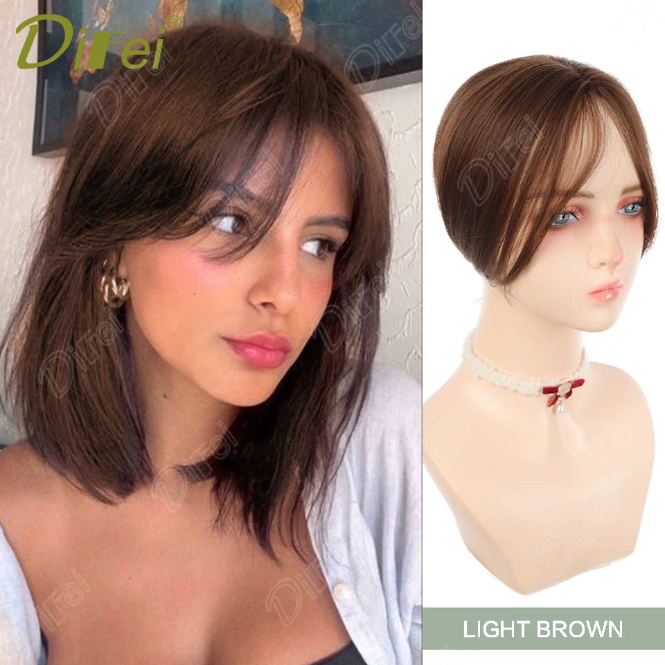 Synthetic Wig Is Divided Into Bangs On The Top Of The Head  The Wig  Invisible Covers White Hair To Increase The Amount Of Hair Good Vibrations
