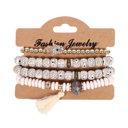 Bohemian Handmade Beads Bracelet Set For Women Summer Colorful Beaded Chain Bangle Men Boho Jewelry Accessories Good Vibrations