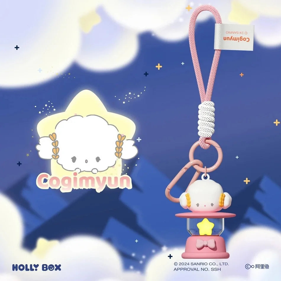 New Sanrio Night Light Pendant Toys Anime Kuromi Pochacco Cinnamoroll Melody Keychain Ornaments For Kids Christmas Present Good Vibrations