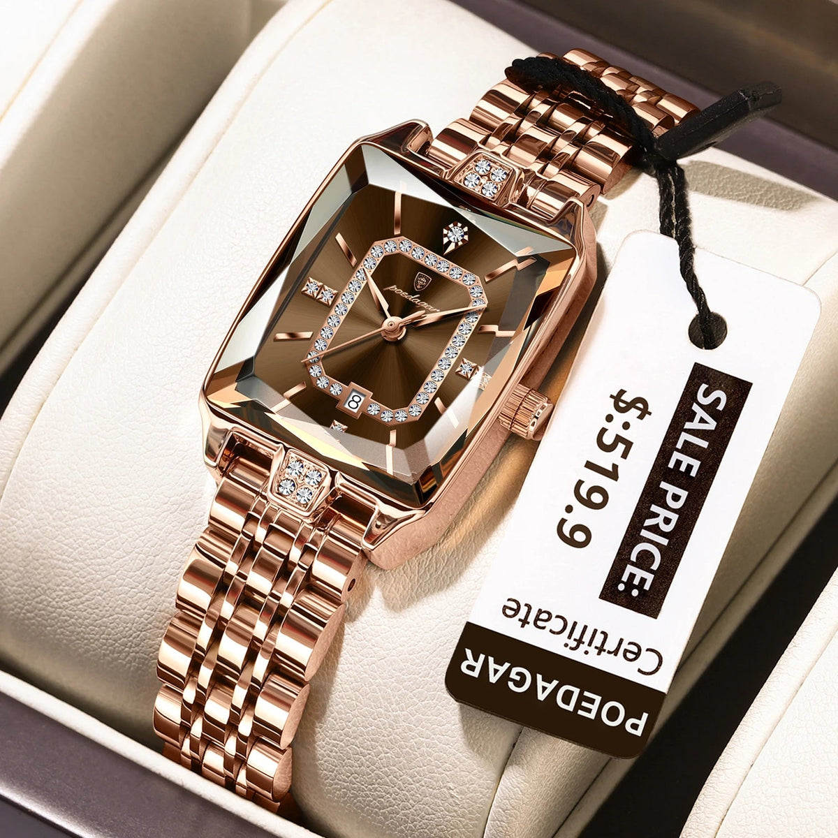 POEDAGAR Luxury Watch For Woman Waterproof Calendar High Quality Ladies Watch Stainless Steel Quartz Women's Watches Elegant+Box Good Vibrations