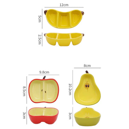 1PCS Creative Fruit Ceramic Dish Mini Saucer Kitchen Tableware for Snacks Sauces Seasonings Dinner Plate Household Supplies Good Vibrations