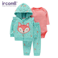 3pcs Baby Clothes Set for Newborns Toddler Girl Boy Clothes Hooded Jacket Trousers + Bodysuits 3pcs Child sets Infant Outfits Good Vibrations