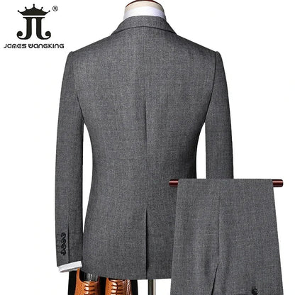 S-6XL (Jacket + Vest + Pants) Retro Gentleman Classic Fashion Plaid Mens Formal Business Slim Suit 3Pces Set Groom Wedding Dress Good Vibrations