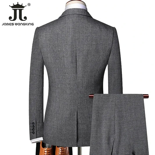 S-6XL (Jacket + Vest + Pants) Retro Gentleman Classic Fashion Plaid Mens Formal Business Slim Suit 3Pces Set Groom Wedding Dress Good Vibrations
