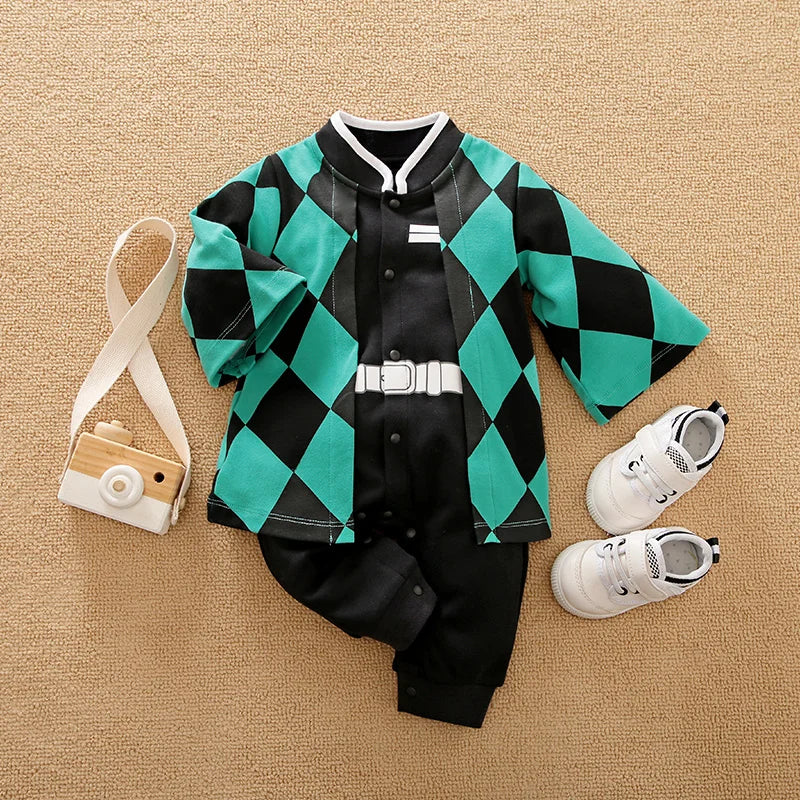 Newborn Baby Anime Cape Style Children Long Sleeve Cotton Bodysuit, Cute Kids Boys Girls Romper Good Vibrations