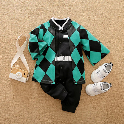 Newborn Baby Anime Cape Style Children Long Sleeve Cotton Bodysuit, Cute Kids Boys Girls Romper Good Vibrations
