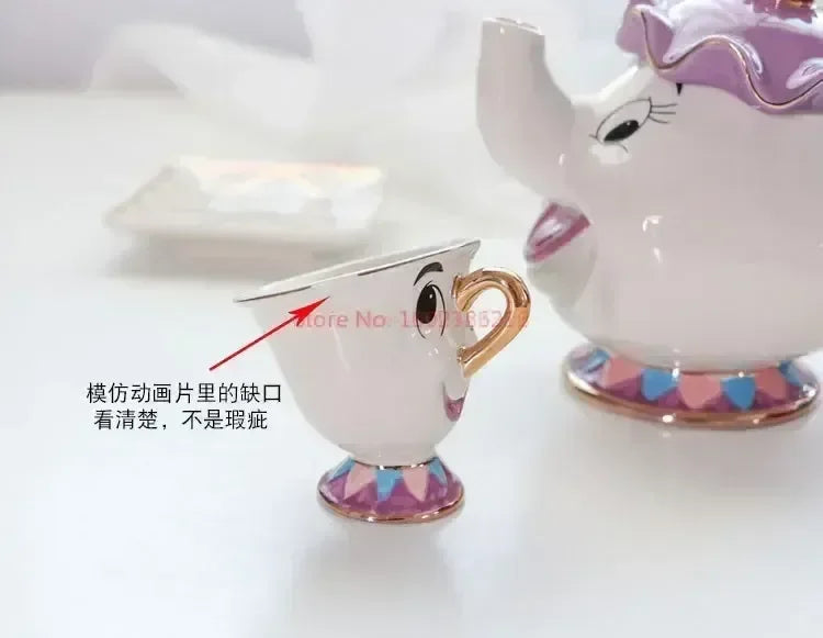 Disney Teapot Cute Cartoon Beauty And The Beast Coffee Pots Mug Mrs Potts Chip Cup Tea Cup Pots One Tea Set Droshipping Desk Gif Good Vibrations Adult Super Store