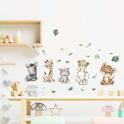 Cartoon Animals decals wall stickers for kids rooms children bedroom wall decals 3d vivid poster Decoration murals Beby Favors Good Vibrations