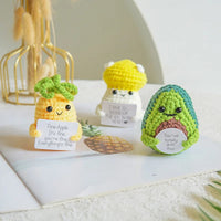 Positive Crochet Doll Energy Mini Pocket Hug Cute Bee Animal Funny Handmade Creative Ornaments Birthday Gift Desktop Toy Good Vibrations