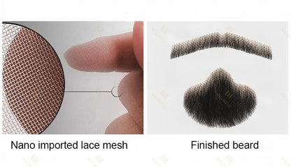 Wigundle Man's Beard Hand Made Real Hair Fake Beard Mustache Fancy Synthetic Invisible for Makeup Fake Hair Cospaly Party Tools Good Vibrations