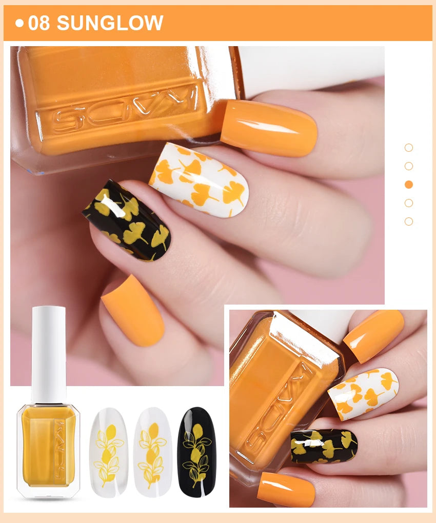 KADS 24 Colors Stamping Nail Polish Black White Gold Silver Nail Art Printing Varnish for Stamp Plate Nail Polish Lacquers Good Vibrations