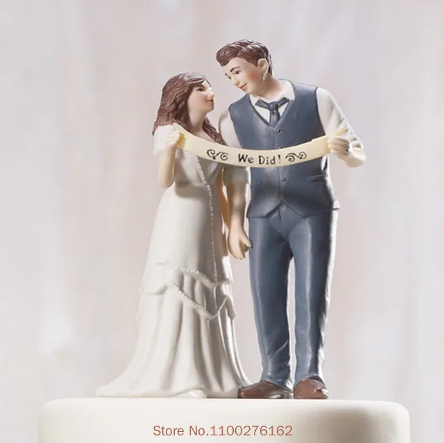 Cake Toppers Dolls Bride and Groom Figurines Funny Wedding Cake Toppers Stand Topper Decoration Supplies Marry Figurine Good Vibrations