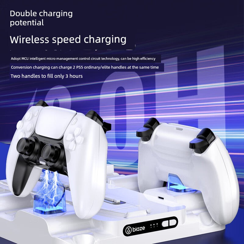 Biaz for Ps5/Slim Base Lightweight Radiator Handle Fixed Charger with Fan Extruder Bracket Good Vibrations