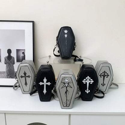New Coffin Shape Purses Shoulder Bag 2023 Halloween Handbag Crossbody Bag Coffin Purses Women Gothic Women Bag Good Vibrations