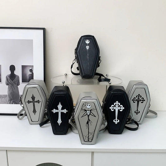 New Coffin Shape Purses Shoulder Bag 2023 Halloween Handbag Crossbody Bag Coffin Purses Women Gothic Women Bag Good Vibrations