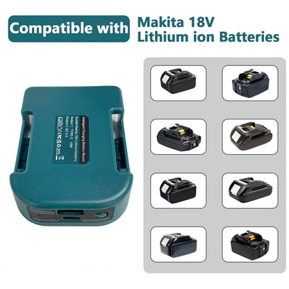 USB Power Bank r Adapter for Makita/Dewalt/Milwaukee 18V Li-ion Battery Rack Holder USB Type-C Output Fast Charging Interface Good Vibrations