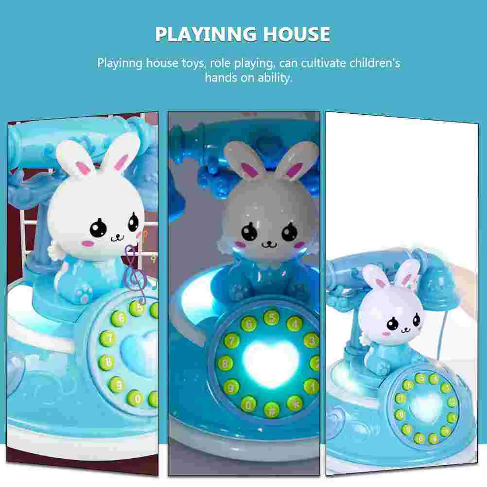 Simulation Telephone Toy Kids Playhouse Role Play Cartoon Phone Vocals Pretend Landline Educational Electronic Toys Safe Good Vibrations