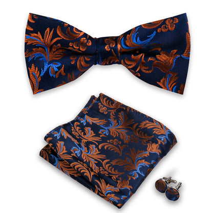 Bowtie For Men Set Gift Box Business Gift Fashion Bow Tie Pocket Square Cufflinks Set Bowtie 3pcs For Wedding Hanky Cravata Neck