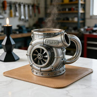 Strange 3d Turbocharger Engine Resin Coffee Mug Rare Cyberpunk Mechanical Style Home Office Picnic Cup Drinkware Father Men Gift Good Vibrations