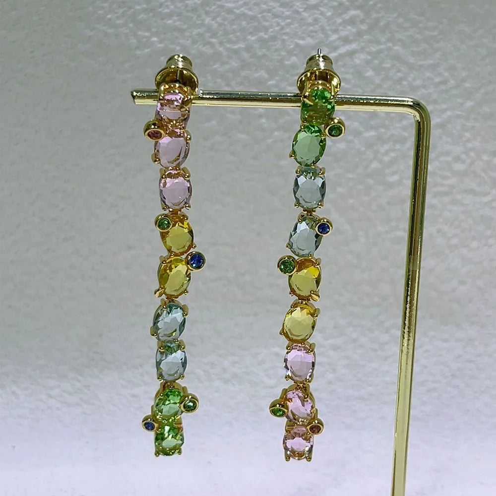 Charm 2025 New High Quality Crystal Fine Jewelry Set for Women Ambilight Candy Earrings Necklace Bracelet Romantic Gift Good Vibrations