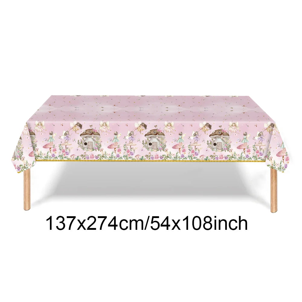 Fairy Party Supplies for Girl Birthday Fairies Enchanted Themed Baby Shower Party Decor Garden Flower Disposable Tableware Decor Good Vibrations