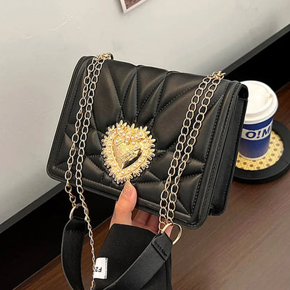 Woman Fashion Shoulder Bags New Brand Designer Wrist Small Square Bag Texture Chain Leather Handbag Luxury Trendy Messenger Bags Good Vibrations